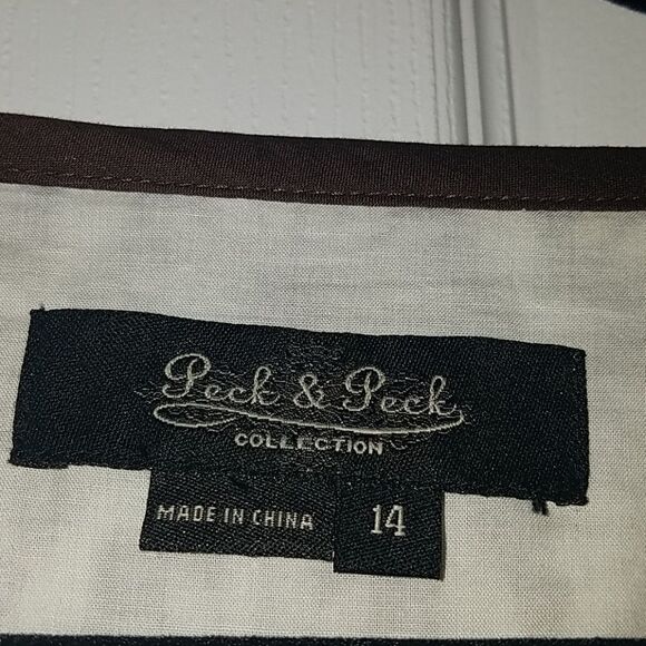 Peck & Peck brown white cropped jacket Sz 14 - Picture 4 of 5